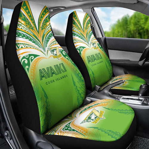 Cook Islands Rugby League Car Seat Cover Avaiki Tatau Tribal Motifs White Color - Aussie Hoodie
