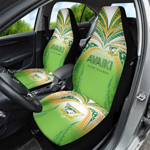 Cook Islands Rugby League Car Seat Cover Avaiki Tatau Tribal Motifs White Color - Aussie Hoodie