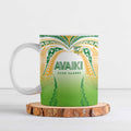 Custom Cook Islands Rugby League Ceramic Mug Avaiki Tatau Tribal Motifs White Color - Aussie Hoodie