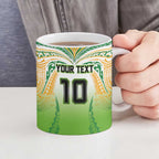 Custom Cook Islands Rugby League Ceramic Mug Avaiki Tatau Tribal Motifs White Color - Aussie Hoodie