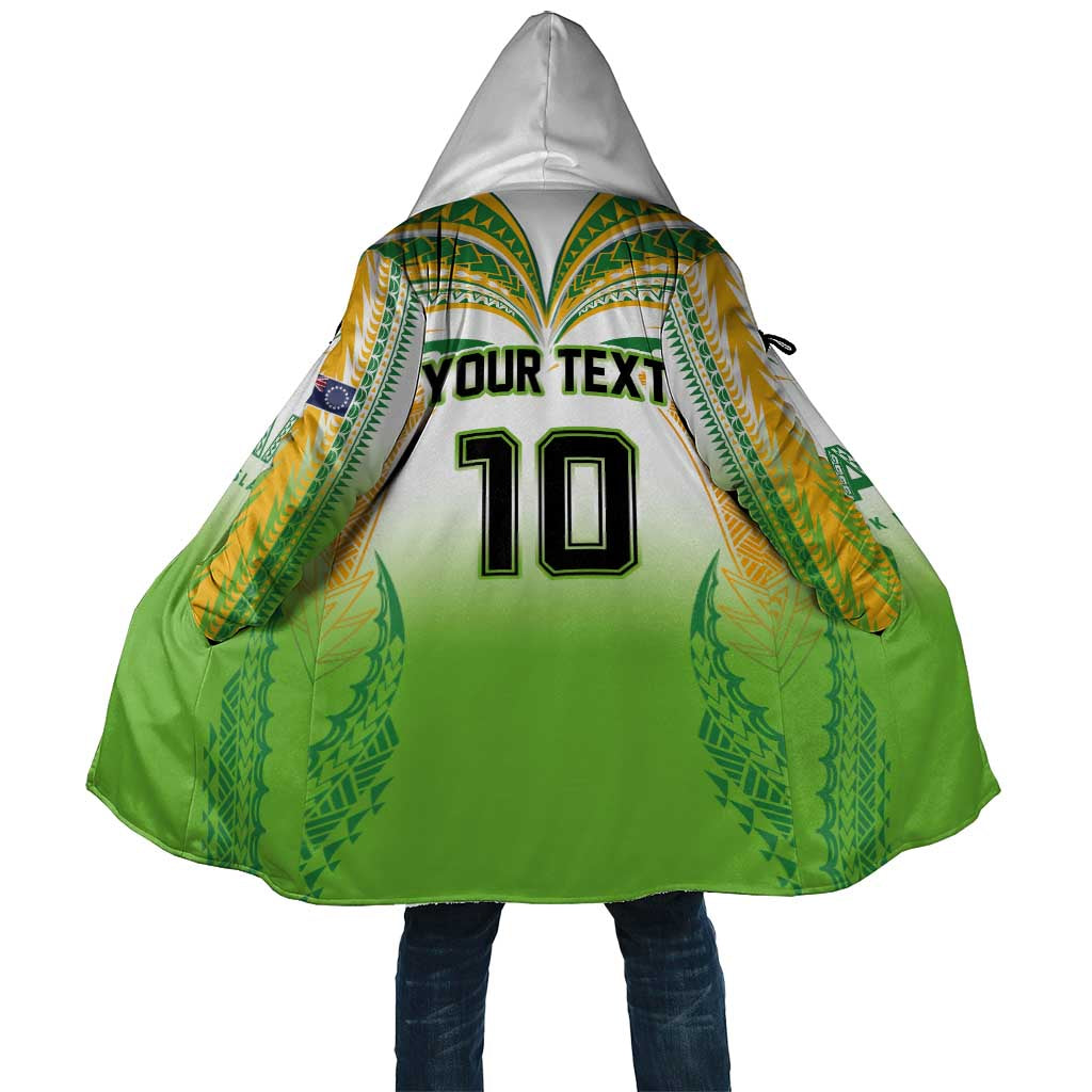 Custom Cook Islands Rugby League Cloak Avaiki Tatau Tribal Motifs White Color - Aussie Hoodie