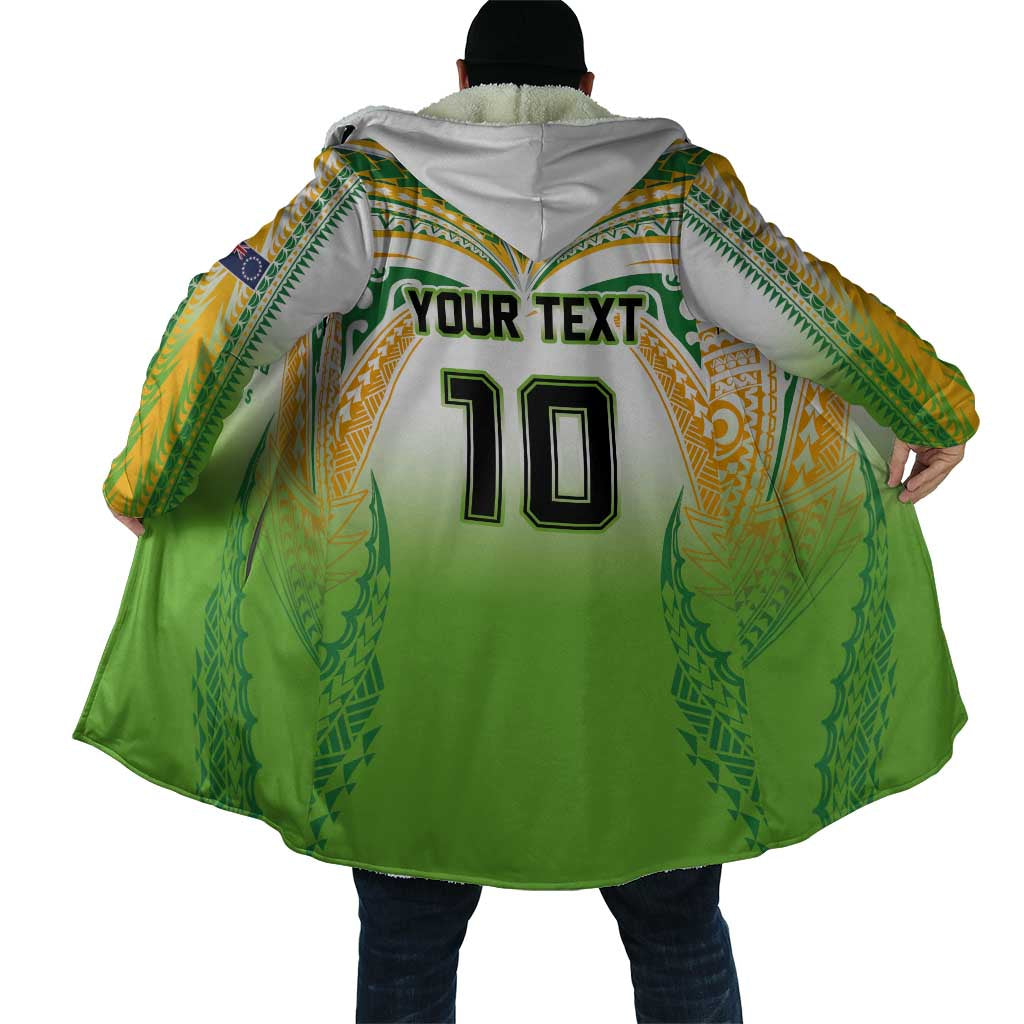 Custom Cook Islands Rugby League Cloak Avaiki Tatau Tribal Motifs White Color - Aussie Hoodie