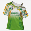 Custom Cook Islands Rugby League Cross Shoulder Shirt Avaiki Tatau Tribal Motifs White Color - Aussie Hoodie