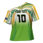 Custom Cook Islands Rugby League Cross Shoulder Shirt Avaiki Tatau Tribal Motifs White Color - Aussie Hoodie
