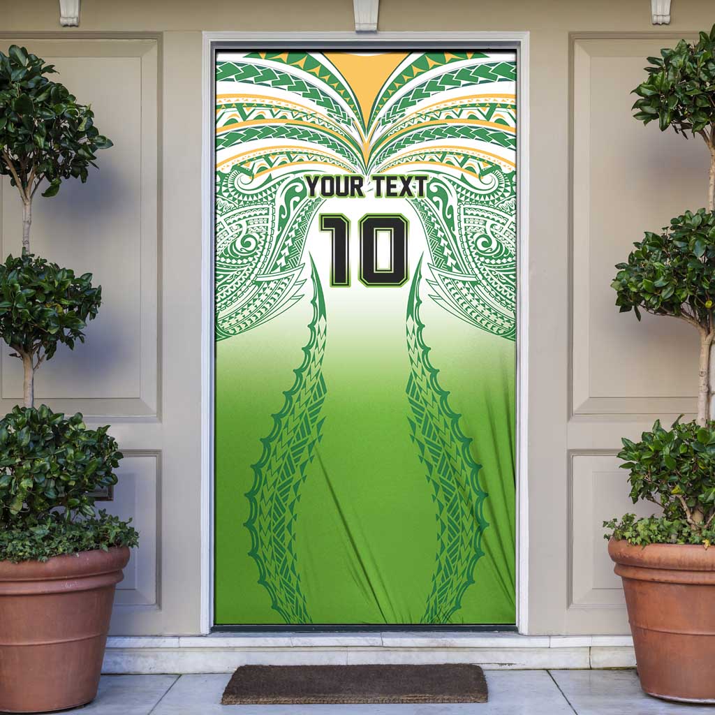 Custom Cook Islands Rugby League Door Cover Avaiki Tatau Tribal Motifs White Color - Aussie Hoodie