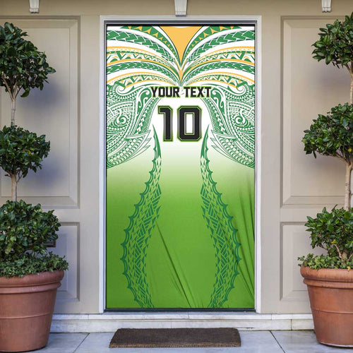 Custom Cook Islands Rugby League Door Cover Avaiki Tatau Tribal Motifs White Color - Aussie Hoodie