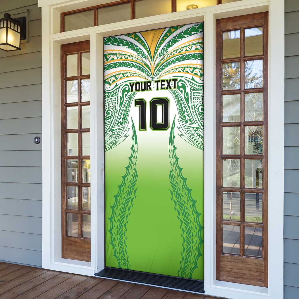Custom Cook Islands Rugby League Door Cover Avaiki Tatau Tribal Motifs White Color - Aussie Hoodie