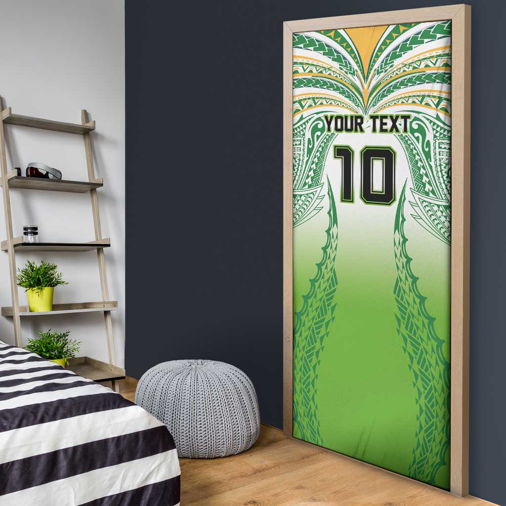 Custom Cook Islands Rugby League Door Cover Avaiki Tatau Tribal Motifs White Color - Aussie Hoodie