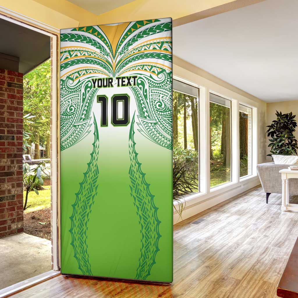 Custom Cook Islands Rugby League Door Cover Avaiki Tatau Tribal Motifs White Color - Aussie Hoodie