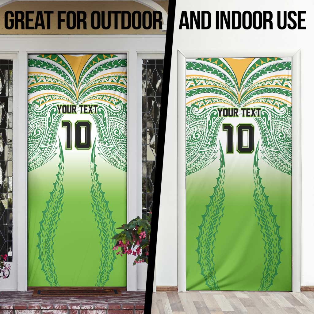 Custom Cook Islands Rugby League Door Cover Avaiki Tatau Tribal Motifs White Color - Aussie Hoodie