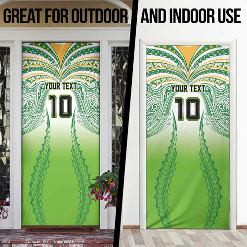 Custom Cook Islands Rugby League Door Cover Avaiki Tatau Tribal Motifs White Color - Aussie Hoodie