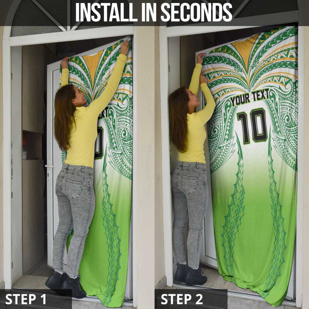 Custom Cook Islands Rugby League Door Cover Avaiki Tatau Tribal Motifs White Color - Aussie Hoodie