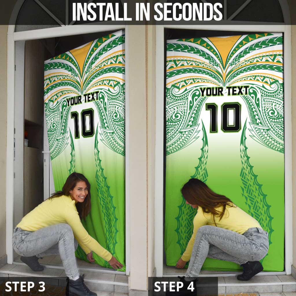 Custom Cook Islands Rugby League Door Cover Avaiki Tatau Tribal Motifs White Color - Aussie Hoodie