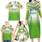 Custom Cook Islands Rugby League Family Matching Long Sleeve Bodycon Dress and Hawaiian Shirt Avaiki Tatau Tribal Motifs White Color - Aussie Hoodie