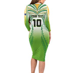 Custom Cook Islands Rugby League Family Matching Long Sleeve Bodycon Dress and Hawaiian Shirt Avaiki Tatau Tribal Motifs White Color - Aussie Hoodie