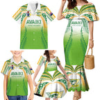 Custom Cook Islands Rugby League Family Matching Mermaid Dress and Hawaiian Shirt Avaiki Tatau Tribal Motifs White Color - Aussie Hoodie