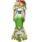 Custom Cook Islands Rugby League Family Matching Mermaid Dress and Hawaiian Shirt Avaiki Tatau Tribal Motifs White Color - Aussie Hoodie