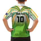 Custom Cook Islands Rugby League Family Matching Off Shoulder Short Dress and Hawaiian Shirt Avaiki Tatau Tribal Motifs White Color - Aussie Hoodie