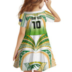 Custom Cook Islands Rugby League Family Matching Puletasi and Hawaiian Shirt Avaiki Tatau Tribal Motifs White Color - Aussie Hoodie
