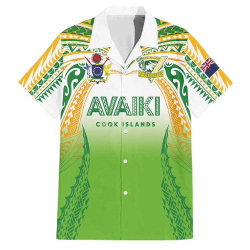 Custom Cook Islands Rugby League Family Matching Puletasi and Hawaiian Shirt Avaiki Tatau Tribal Motifs White Color - Aussie Hoodie