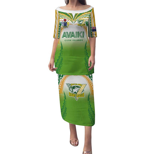 Custom Cook Islands Rugby League Family Matching Puletasi and Hawaiian Shirt Avaiki Tatau Tribal Motifs White Color - Aussie Hoodie