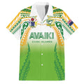Custom Cook Islands Rugby League Family Matching Short Sleeve Bodycon Dress and Hawaiian Shirt Avaiki Tatau Tribal Motifs White Color - Aussie Hoodie