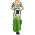 Custom Cook Islands Rugby League Family Matching Summer Maxi Dress and Hawaiian Shirt Avaiki Tatau Tribal Motifs White Color - Aussie Hoodie