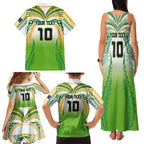 Custom Cook Islands Rugby League Family Matching Tank Maxi Dress and Hawaiian Shirt Avaiki Tatau Tribal Motifs White Color - Aussie Hoodie