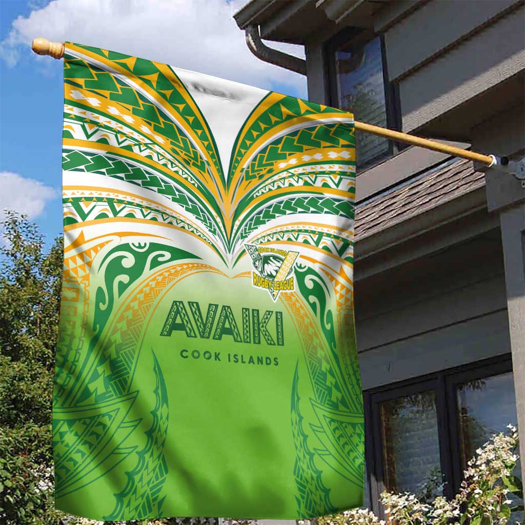 Cook Islands Rugby League Garden Flag Avaiki Tatau Tribal Motifs White Color - Aussie Hoodie