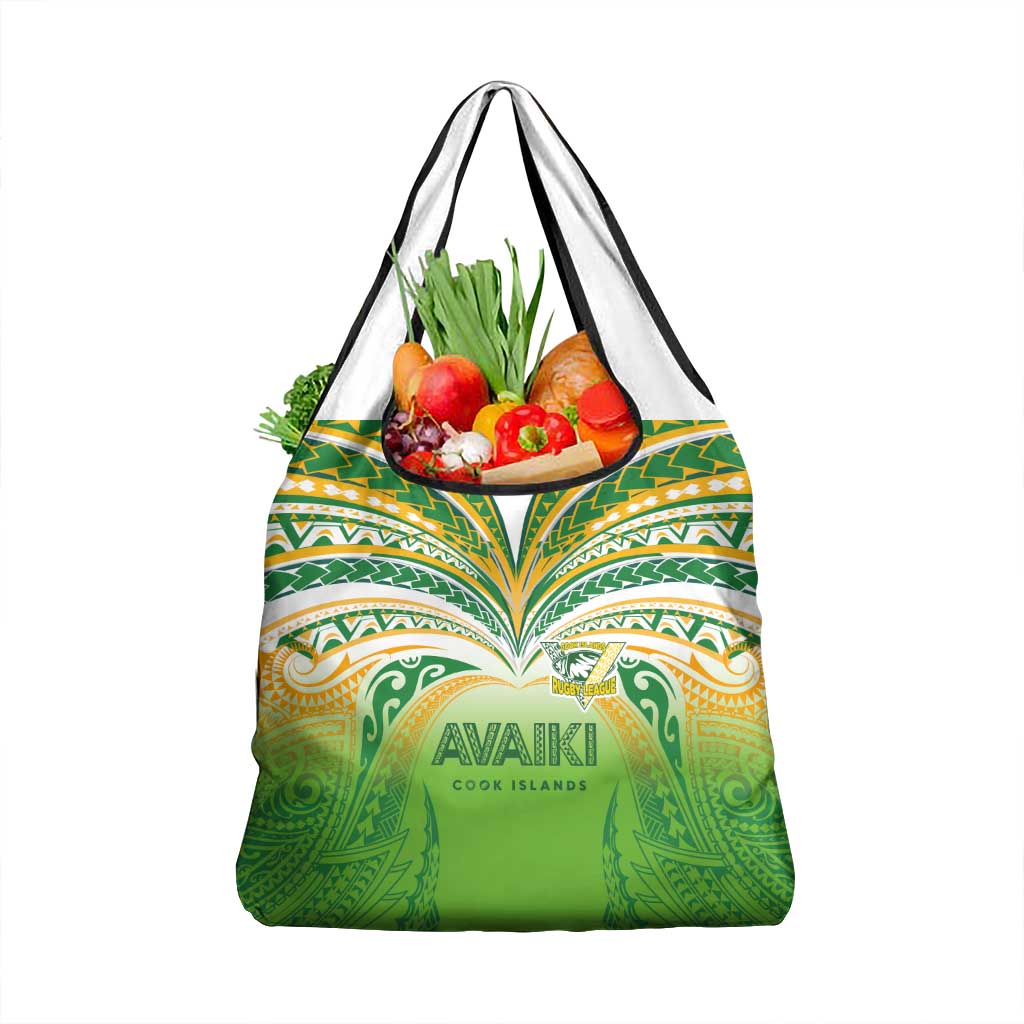 Cook Islands Rugby League Grocery Bag Avaiki Tatau Tribal Motifs White Color - Aussie Hoodie