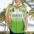 Custom Cook Islands Rugby League Hawaiian Shirt Avaiki Tatau Tribal Motifs White Color - Aussie Hoodie