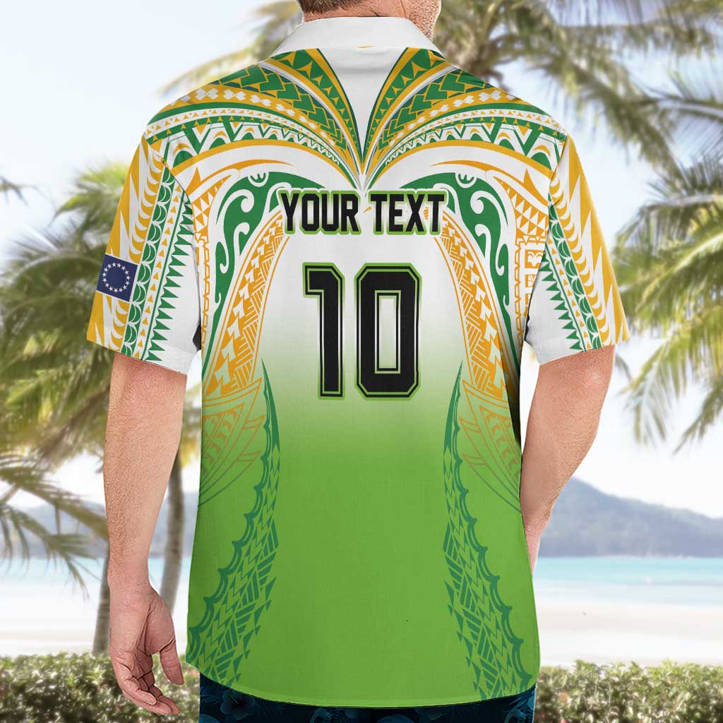 Custom Cook Islands Rugby League Hawaiian Shirt Avaiki Tatau Tribal Motifs White Color - Aussie Hoodie