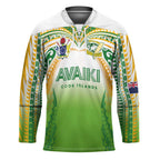 Custom Cook Islands Rugby League Hockey Jersey Avaiki Tatau Tribal Motifs White Color - Aussie Hoodie