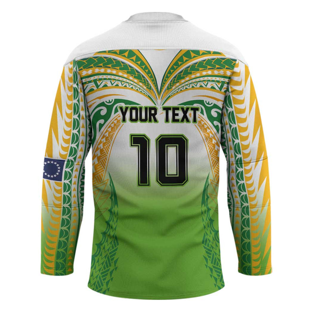 Custom Cook Islands Rugby League Hockey Jersey Avaiki Tatau Tribal Motifs White Color - Aussie Hoodie