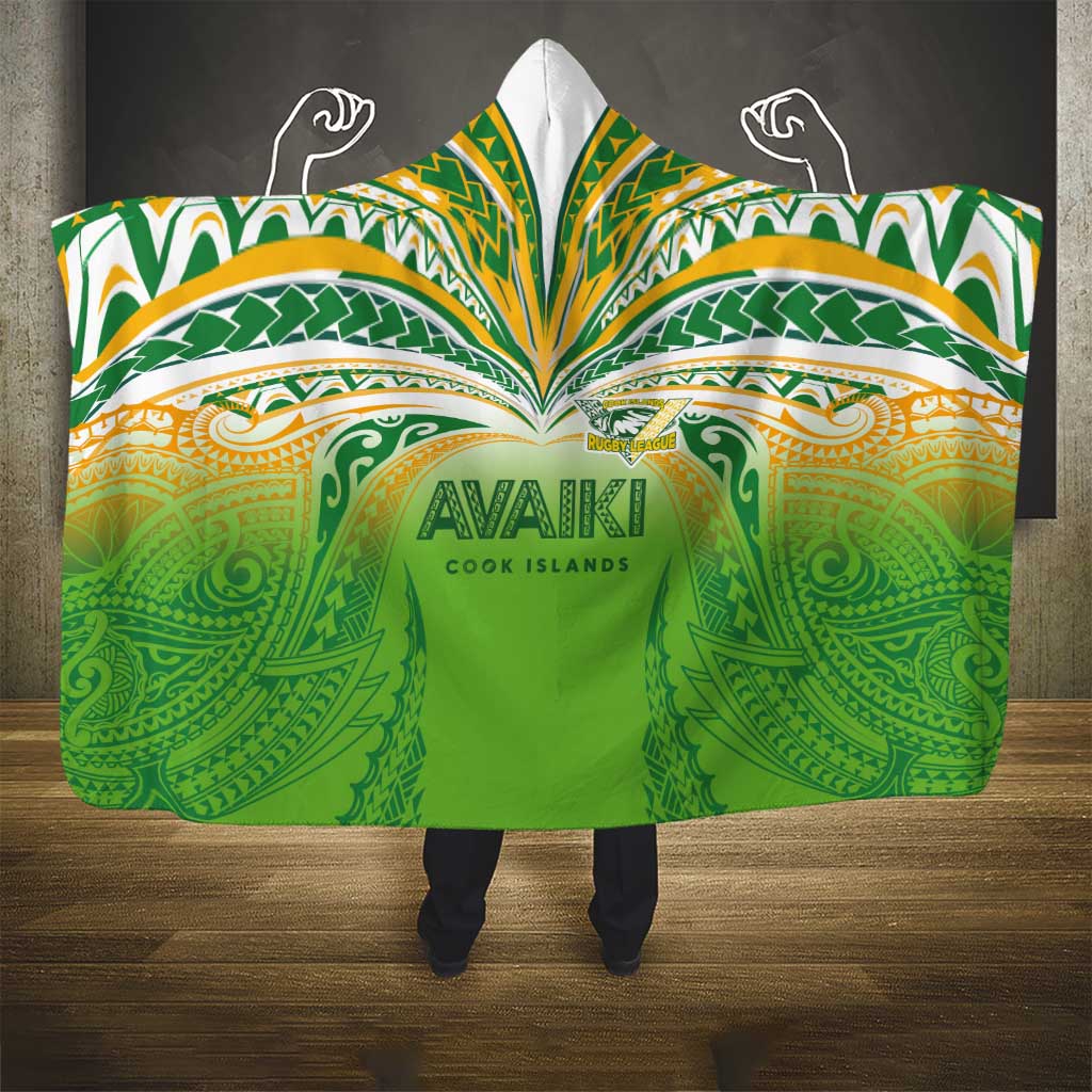 Cook Islands Rugby League Hooded Blanket Avaiki Tatau Tribal Motifs White Color - Aussie Hoodie