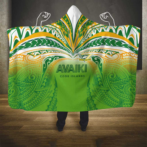 Cook Islands Rugby League Hooded Blanket Avaiki Tatau Tribal Motifs White Color - Aussie Hoodie