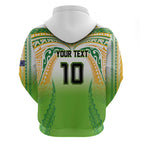 Custom Cook Islands Rugby League Hoodie Avaiki Tatau Tribal Motifs White Color - Aussie Hoodie