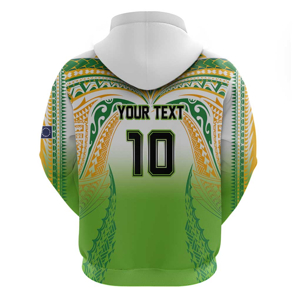 Custom Cook Islands Rugby League Hoodie Avaiki Tatau Tribal Motifs White Color - Aussie Hoodie