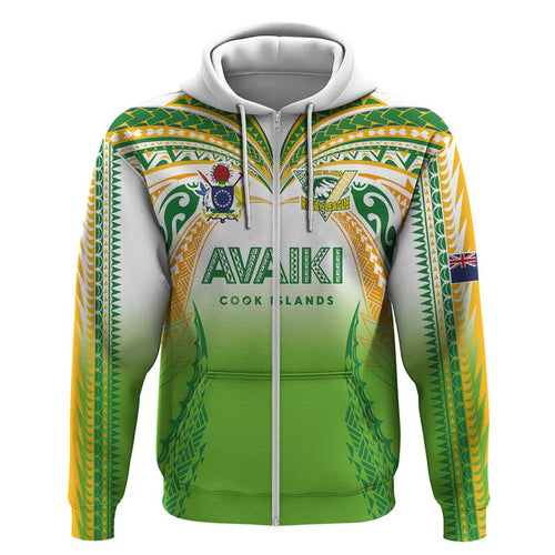 Custom Cook Islands Rugby League Hoodie Avaiki Tatau Tribal Motifs White Color - Aussie Hoodie