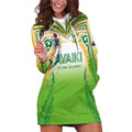 Custom Cook Islands Rugby League Hoodie Dress Avaiki Tatau Tribal Motifs White Color - Aussie Hoodie