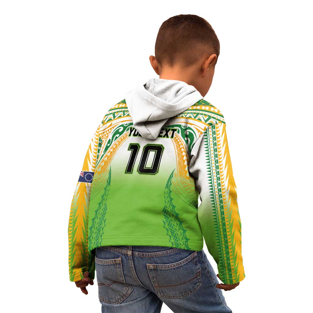 Custom Cook Islands Rugby League Kid Hoodie Avaiki Tatau Tribal Motifs White Color - Aussie Hoodie