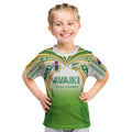 Custom Cook Islands Rugby League Kid T Shirt Avaiki Tatau Tribal Motifs White Color - Aussie Hoodie