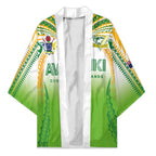 Custom Cook Islands Rugby League Kimono Avaiki Tatau Tribal Motifs White Color - Aussie Hoodie