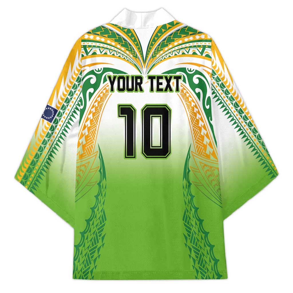 Custom Cook Islands Rugby League Kimono Avaiki Tatau Tribal Motifs White Color - Aussie Hoodie
