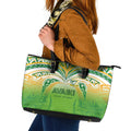 Cook Islands Rugby League Leather Tote Bag Avaiki Tatau Tribal Motifs White Color - Aussie Hoodie