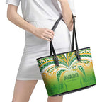 Cook Islands Rugby League Leather Tote Bag Avaiki Tatau Tribal Motifs White Color - Aussie Hoodie