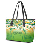 Cook Islands Rugby League Leather Tote Bag Avaiki Tatau Tribal Motifs White Color - Aussie Hoodie