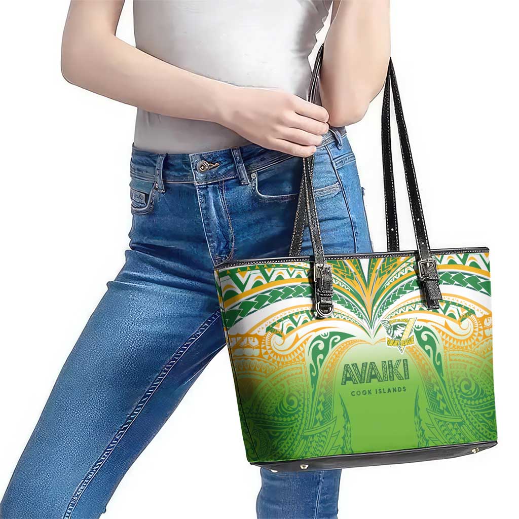Cook Islands Rugby League Leather Tote Bag Avaiki Tatau Tribal Motifs White Color - Aussie Hoodie