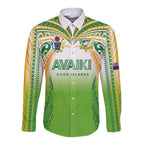 Custom Cook Islands Rugby League Long Sleeve Button Shirt Avaiki Tatau Tribal Motifs White Color - Aussie Hoodie