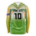 Custom Cook Islands Rugby League Long Sleeve Shirt Avaiki Tatau Tribal Motifs White Color - Aussie Hoodie